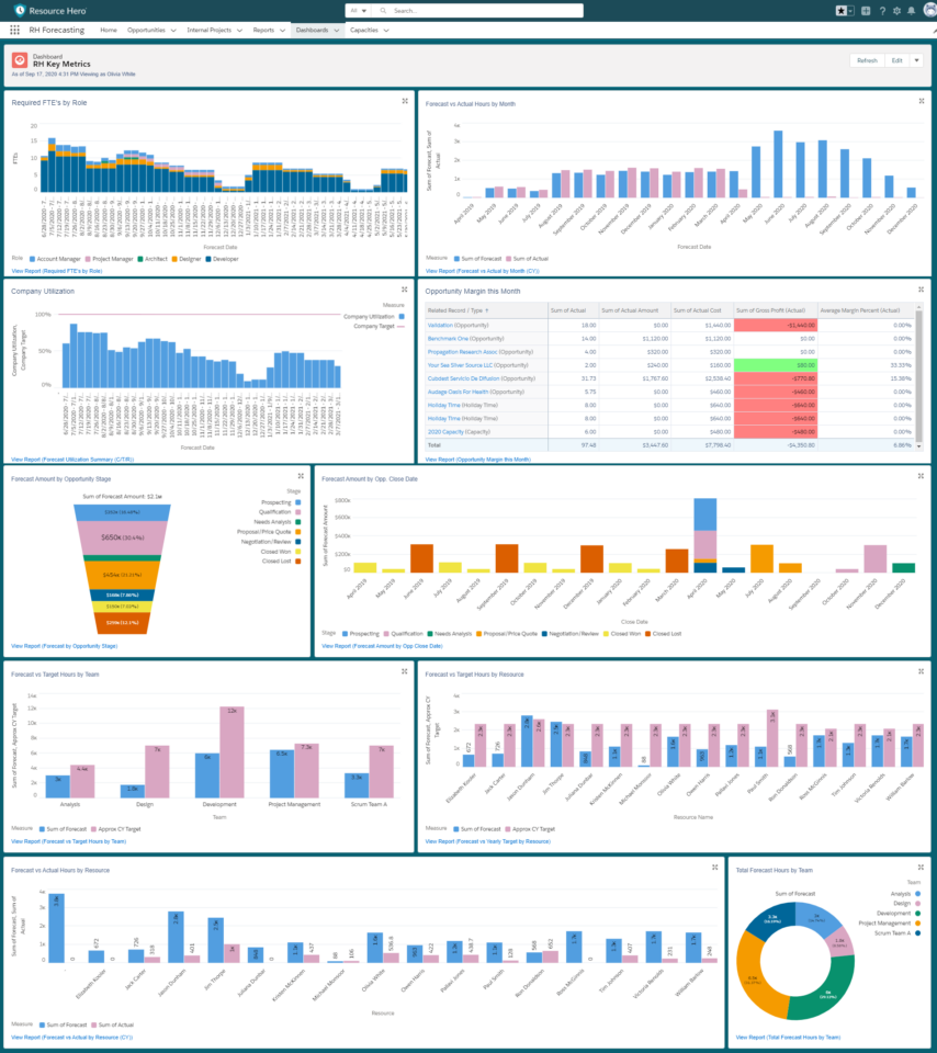 An example of a Resource Hero dashboard.