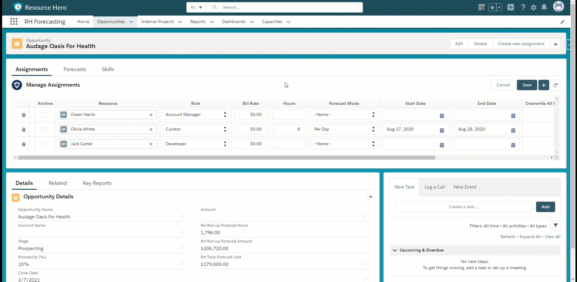 Delete existing assignment with the Manage Assignments Lightning Component