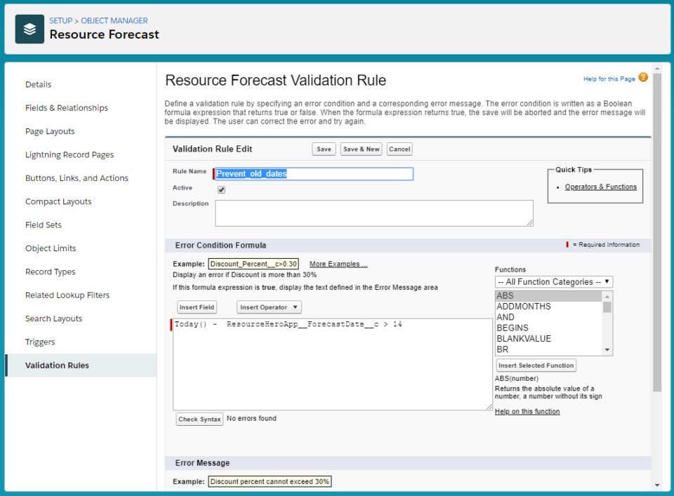 Improper validation rule