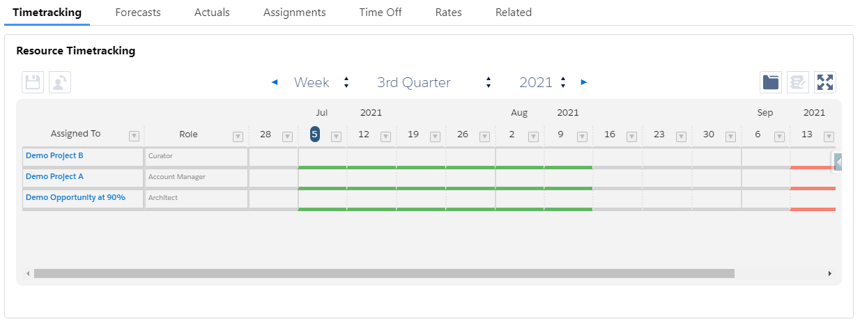 Olivia Time Tracking Matrix - with exclude