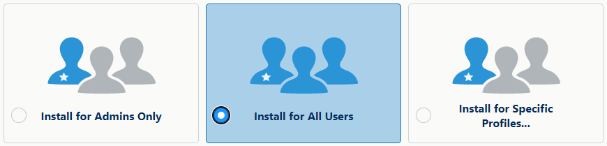 Install Resource Hero for admins, all users, or specific profiles.