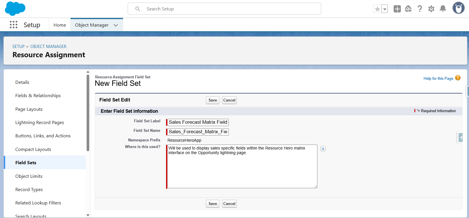 Rh Database Module RH Matrix: Custom Field Set - Resource Hero